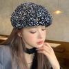 Леопардовый принт леопардовый берет Y2K восьмиугольная кепка индивидуальная шляпа художника девушка
