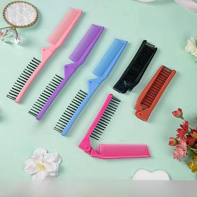 Маленькая портативная складная расческа двойного назначения для девочек - удобная для путешествий массажная расческа