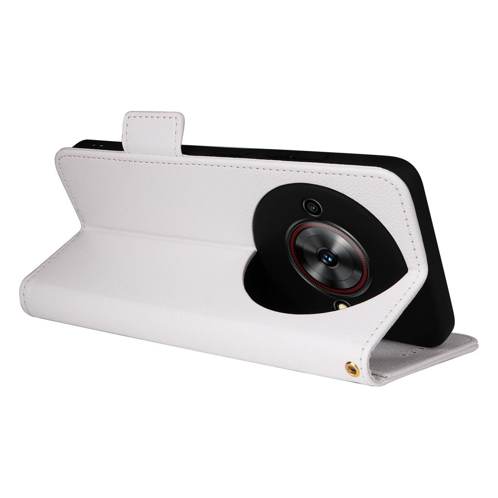 For ZTE Blade A75 5G/nubia Focus Case with Wrist Strap Litchi Texture PU Leather Wallet Phone Cover