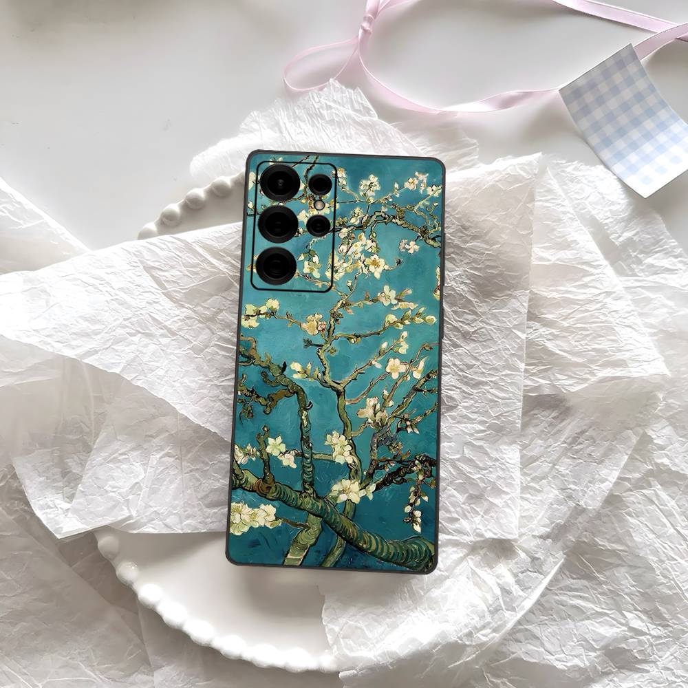 Чехол для телефона с картиной Ван Гога маслом для Samsung S 24 Fe 25 Ultra Plus 20 Lite 21 30 22 23 24 22 Ultra 5G Fundas