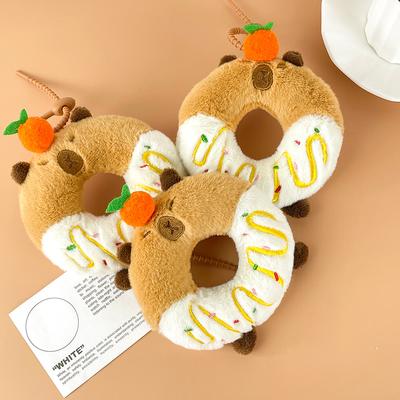 Плюшевая кукла Капибара Милый Оранжевый Капибара Десертный Круг Кукла Подвеска для сумки