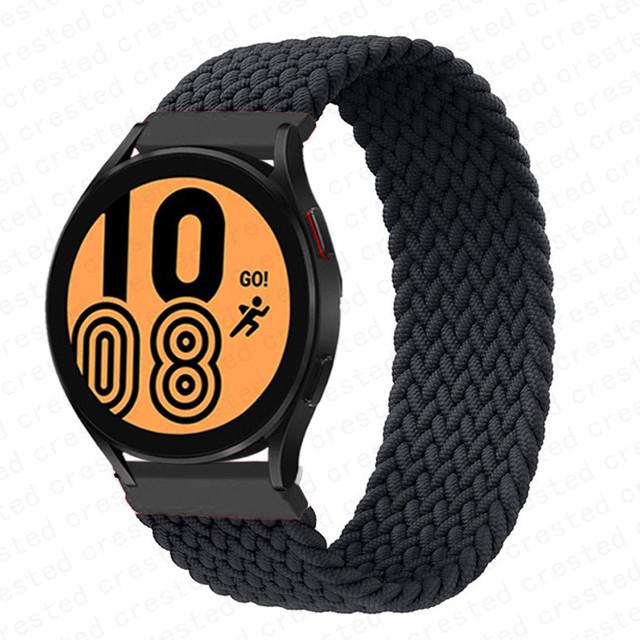 20 мм 22 мм ремешок для Samsung Galaxy watch 6 7 4 5 pro active 2 Gear S3 плетеный браслет solo loop ремешок Huawei watch GT 2 3