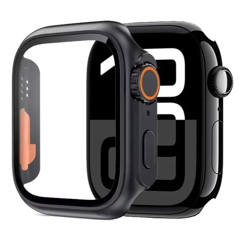 Glass+ Shell for Apple Watch 11 10 46/42mm 9 8 7 45/41mm Screen Protector Change To Ultra IWatch 6 5 4 SE 44/40mm Bumper Cover