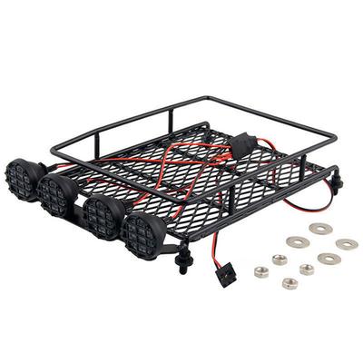 Багажник на крышу с LED-световой балкой для 1/10 Traxxas Defender TAMIYA CC01 Axial SCX10 RC Car Prts Accessories