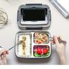 Leak-Proof Stainless Steel Lunch Box With 3 Compartments - Durable, Easy-Clean Bento Container For Students & Office Workers