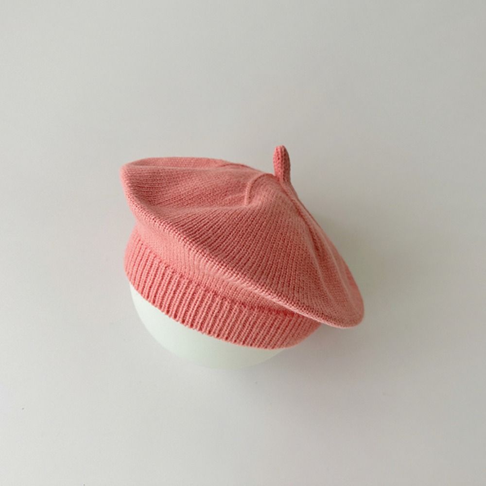 Knitted Baby Beret Hat Korean Warm Soft Kids Berets Autumn Winter Cute Painter Hat Boys Girls