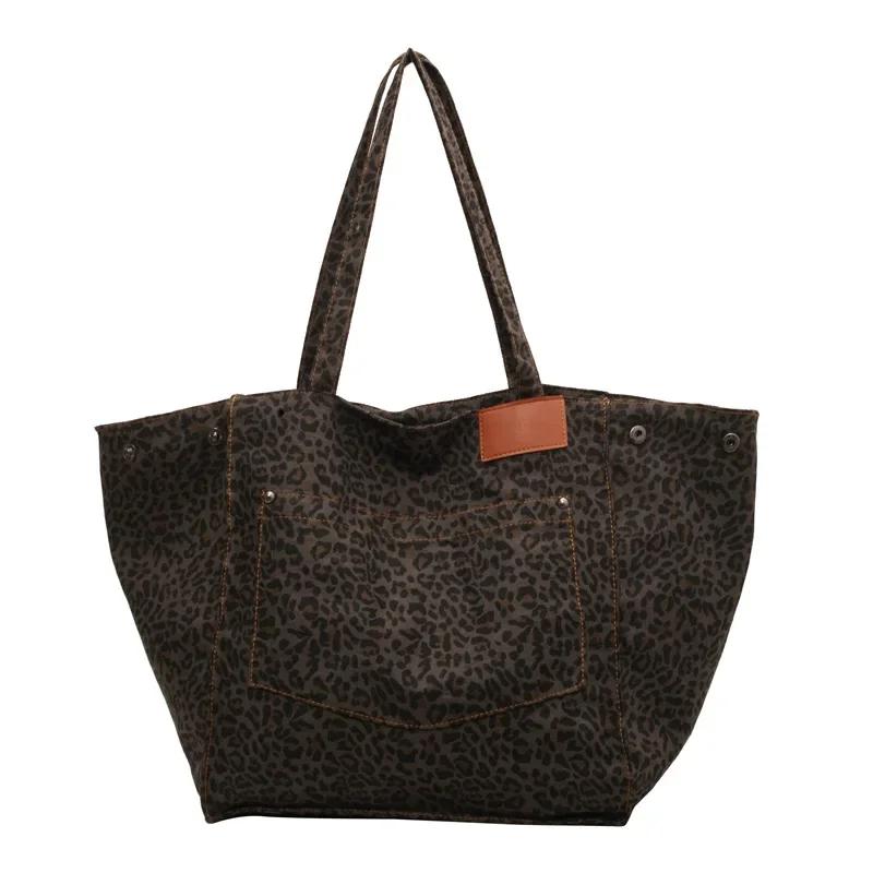 Леопардовый дизайн корейской моды Shopper Большие сумки для покупок для женщин Сумка женская сумка через плечо Большая вместительная сумка женская сумка