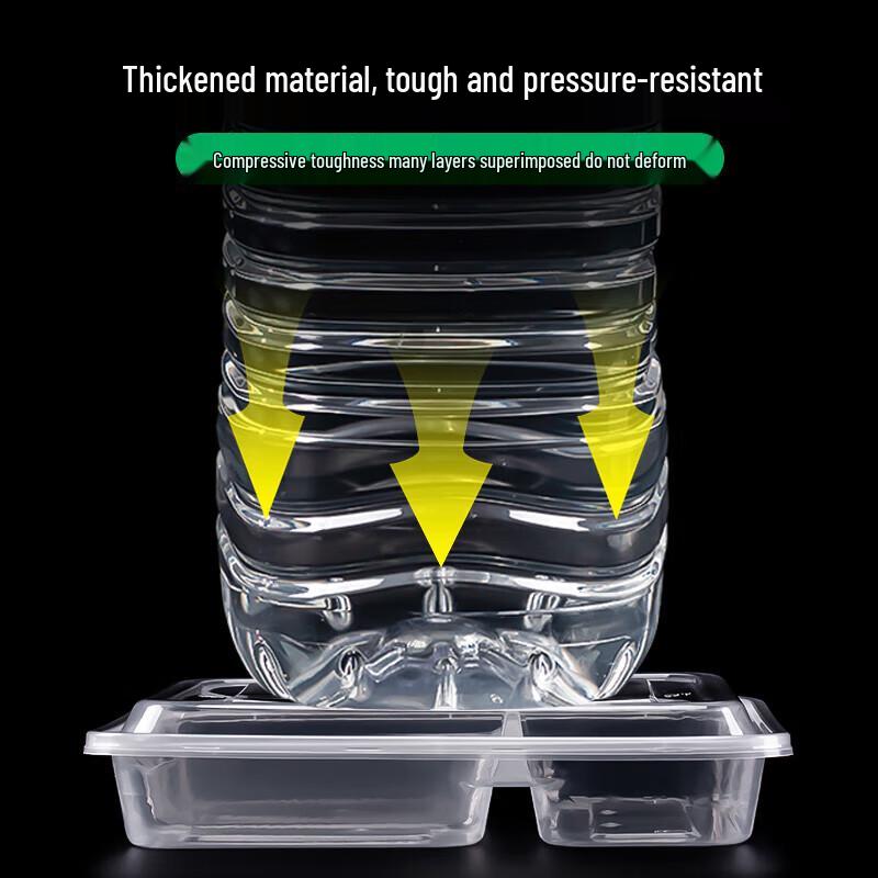 Disposable 5-Compartment Clear Meal Prep Containers