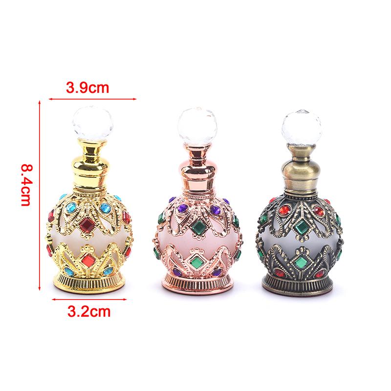 1X винтажный металлический флакон для духов в арабском стиле, пустые многоразовые бутылки, контейнер