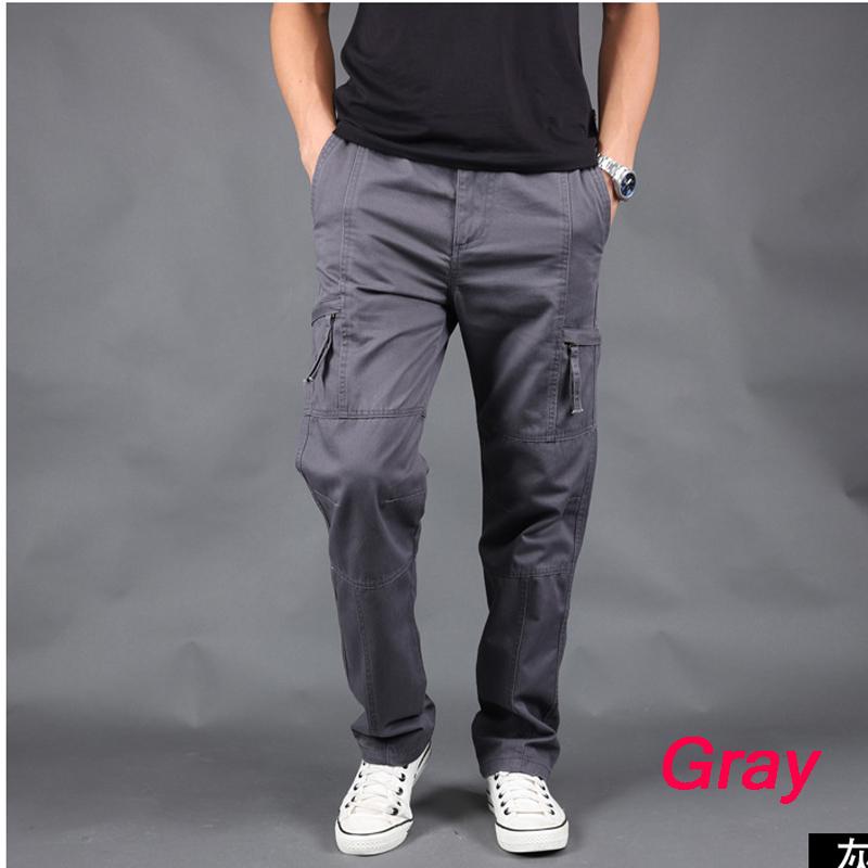 Men's Casual Pants Trousers Cotton Overalls Straight Men's Multi Pocket Outdoor Pants