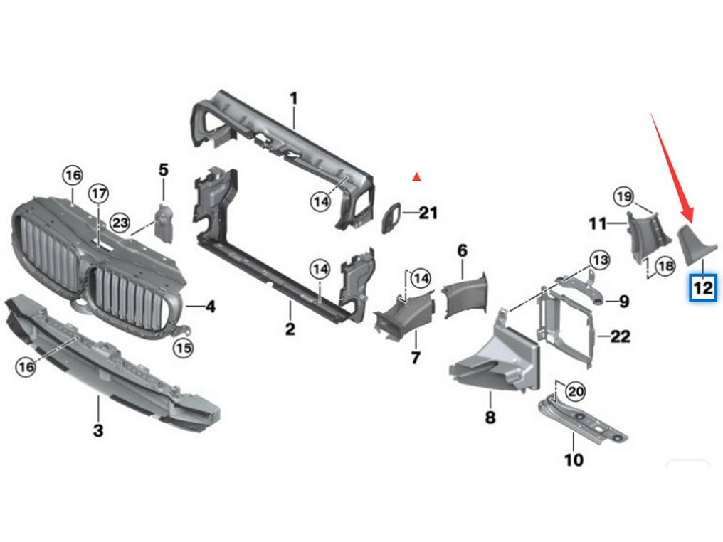 51137349593, 51137349594: BMW 3 Series G30 Left and Right Fender Trim Strips.