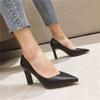 Черные туфли на высоком каблуке женские толстые каблуки весна 2025 новый темперамент профессиональный универсальный интернет знаменитость сексуальные заостренные одинарные туфли женские