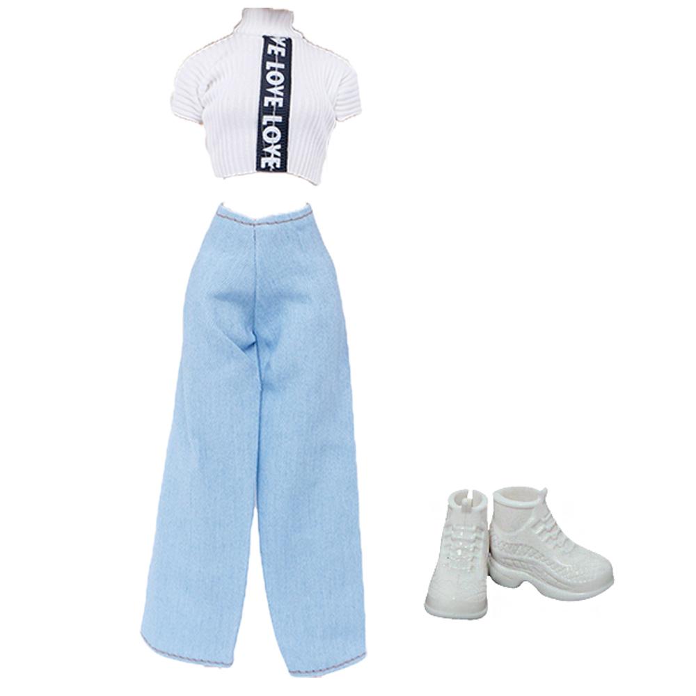 Модное платье для куклы 30 см 11,5'' Наряд для куклы-девочки Топ и брюки с туфлями на высоком каблуке Сапоги Детская игра Подарок Аксессуары Игрушка