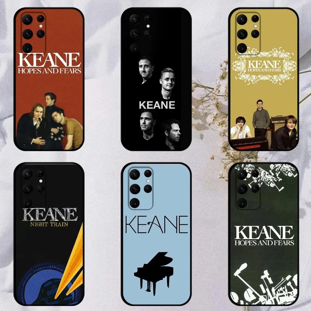 Music K-KEANE Phone Case For Samsung S23,23,22,30,21,10,9,Note20 Ultra,Lite,Ultra,5G,Plus,FE,Black Soft Case