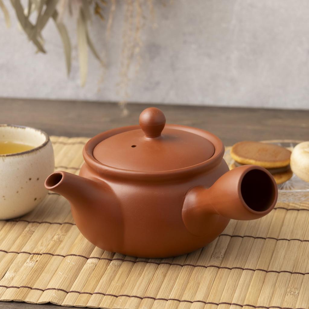 Tokoname-yaki Teapot, Satoyama, Plain, 330ml, Refreshing Mesh, for Deep-Steamed Tea, Hojicha, and Genmaicha, Made In Japan, Boxed, Tk021