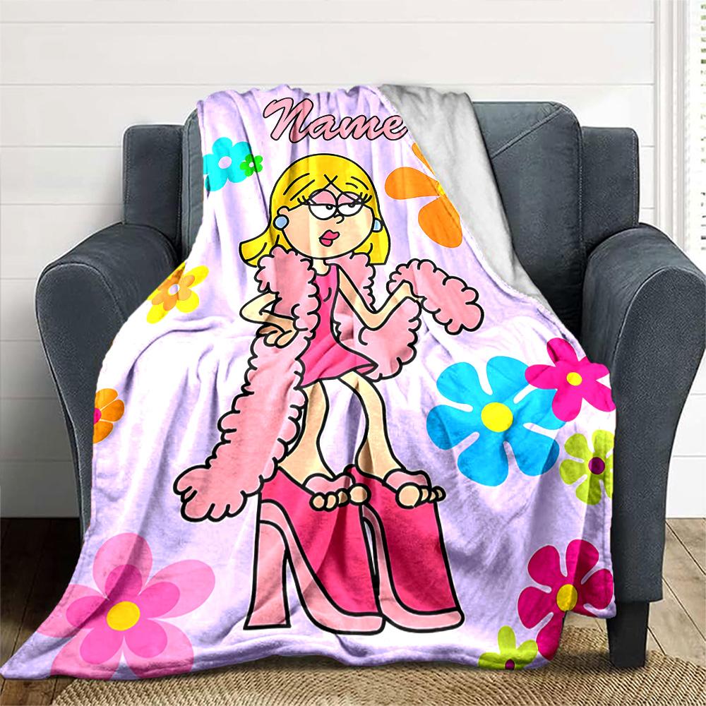 Customizable Lizzie McGuire Y Sus Locuras1 Throw Blanket – Personalized Name, All-Season Cozy Snug Blanket, Machine Washable, Personalized Blanket