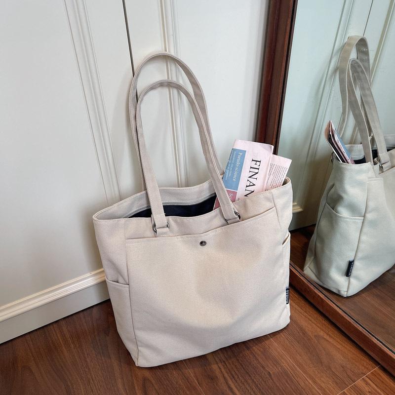 Anti-splashing Canvas Bag, Casual Shopping Shoulder Bag, Trendy Travel Handbag, Simple Women's Tote Bag