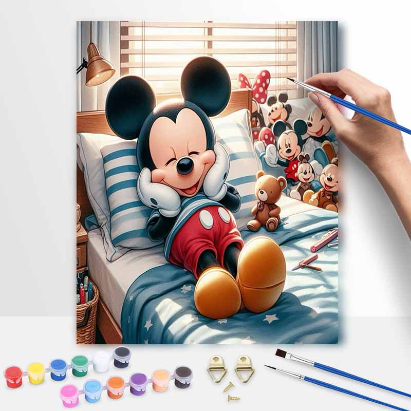 Disney Набор для рисования в стиле 'sleep art' с Микки Маусом, ручная работа, DIY подарок, декор для дома, уютный декор стены спальни для расслабляющей атмосферы, художественное ремесло
