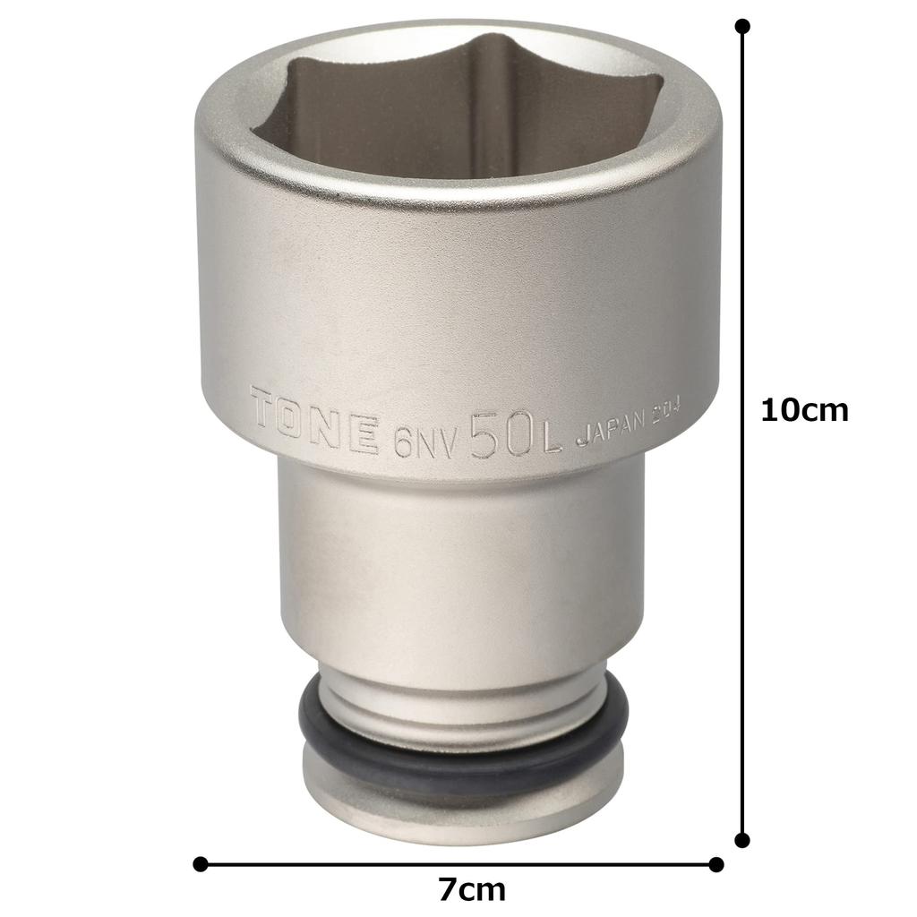 TONE Long Impact 50mm Width 6NV-50L Socket, 19.0mm (3/4") Drive,