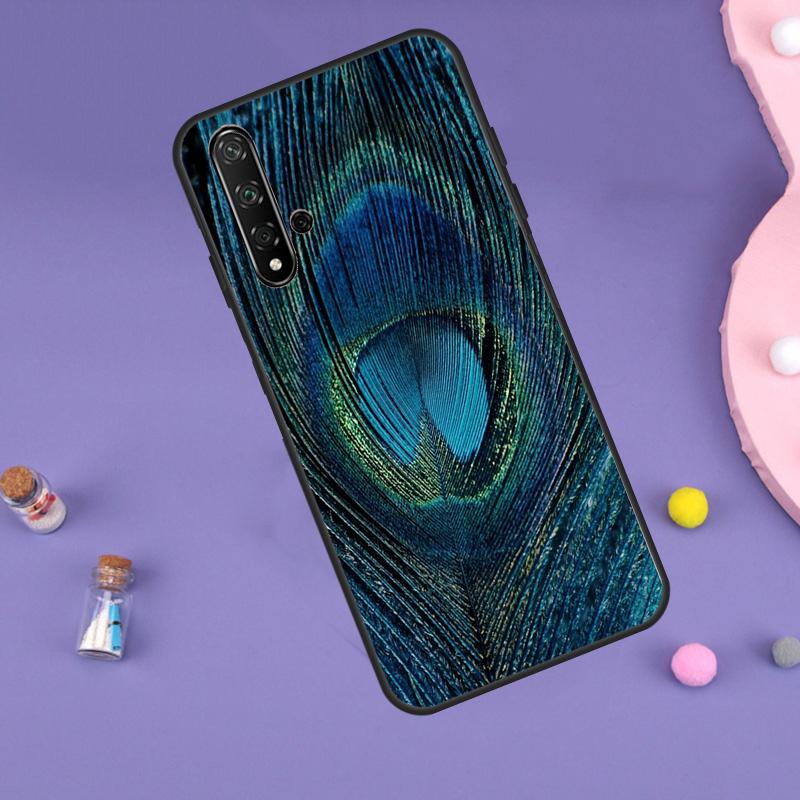 Чехол с изображением перьев павлина для Huawei P30 P20 P40 Lite Nova 5T 11i 8i 3i 9 10 SE 11 Pro Y90 Y70 Y61 Y60 Y91