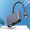Type-C 4in1 Audio Converter Type C To HDMI-compatible/VGA/USB/USB-C Hub Adapter