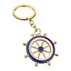 Практичные повседневные брелоки с морскими якорями и штурвалом из цинкового сплава в сине-белой цветовой гамме
