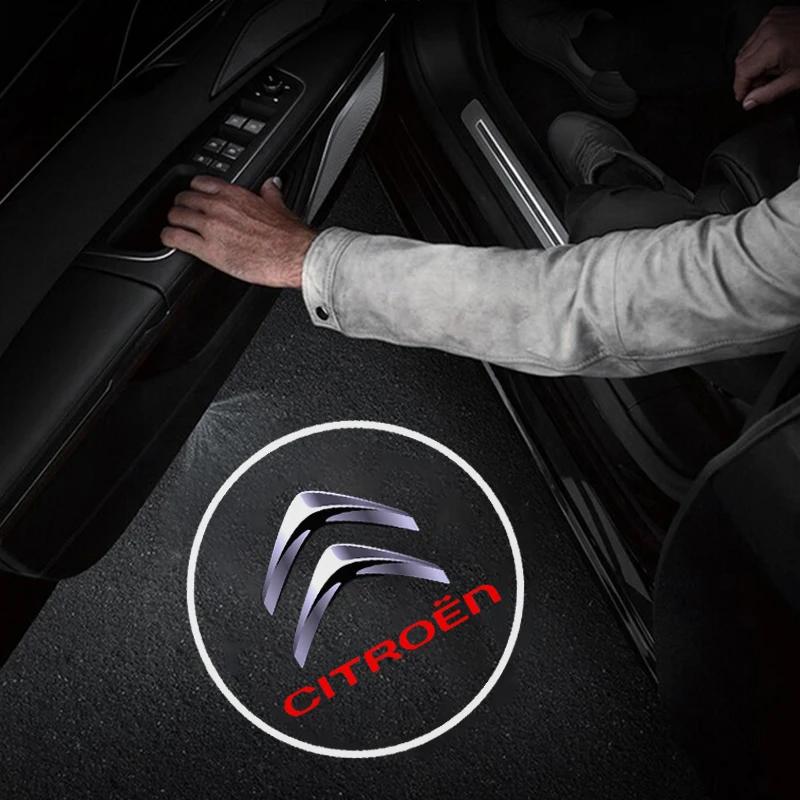 2 шт. Автомобильные светодиодные проекторы для дверей, приветственные огни, аксессуары для Citroen C1 C2 C3 Vts C4 Saxo C4L C5 C6 C8 Xsara Picasso Berlingo