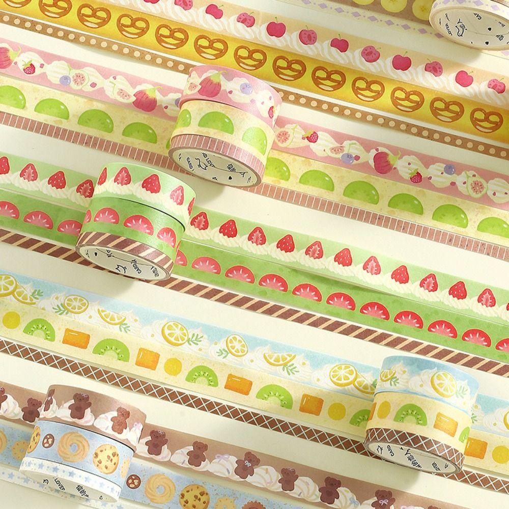 3Pcs School Stationery Decorative Adhesive Tape Stickers Masking Tapes Students