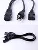 American Style Pure Copper Y-Splitter C13 Power Cord for Monitors and Cabinets