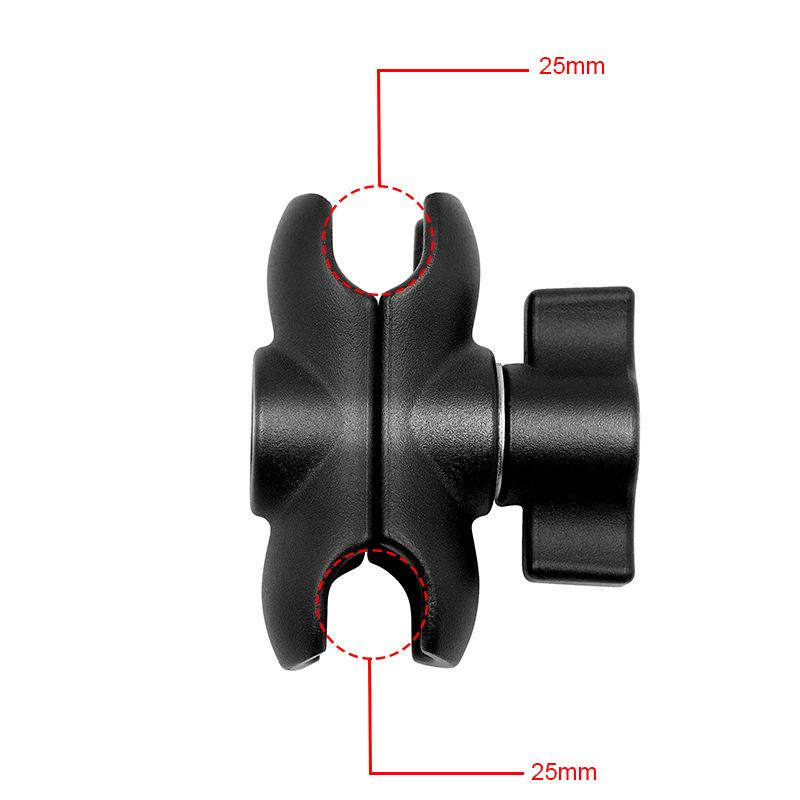 6cm Ram Support Compatible 1 Inch 25mm Ball Mount Double Socket Short Arm Frame Ball Holder Motorcycle Moto Hinged Ram Mount