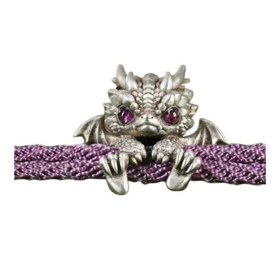 Браслет с драконом, витая веревка, ретро-китайский стиль, полированный сплав, легкий хип-хоп аксессуар на запястье, браслет унисекс, ювелирные изделия