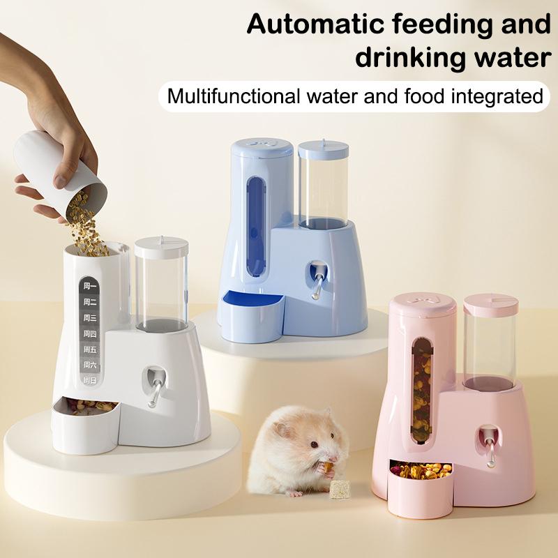 Автоматический дозатор корма для домашних животных «Золотой медведь» для хомяков, большая емкость, герметичная миска для еды с фонтаном для воды, товары для животных