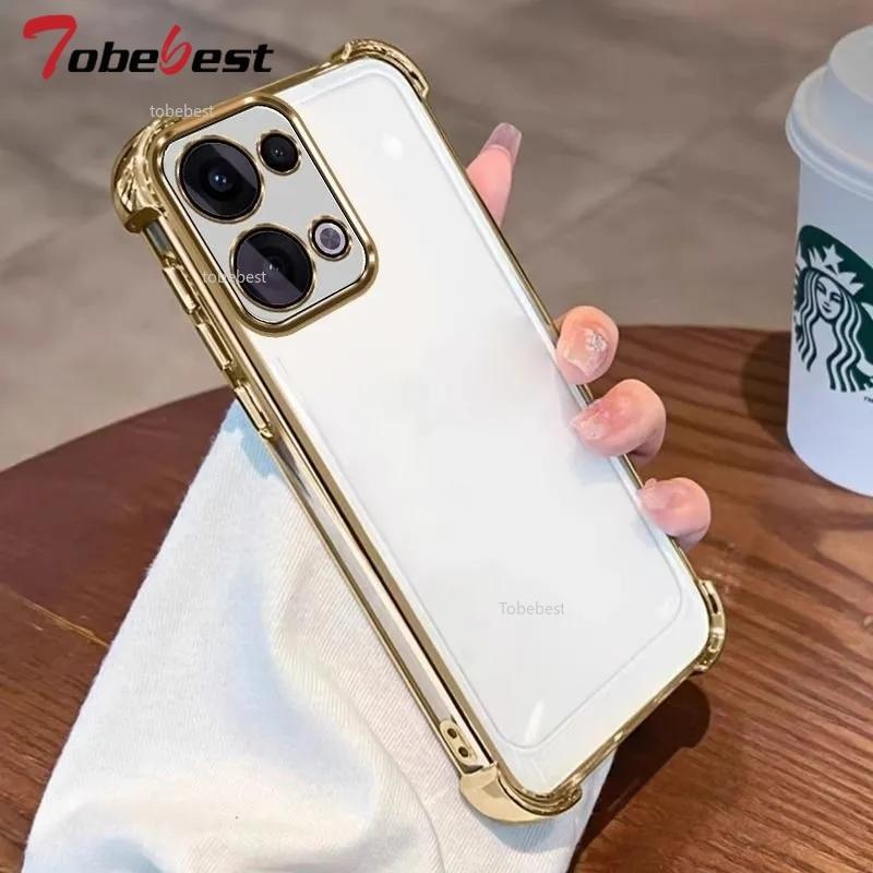 Clear Transparent Shockproof Plating Silicone Case For OPPO Reno 13 Pro 13F 5G Soft Back Cover