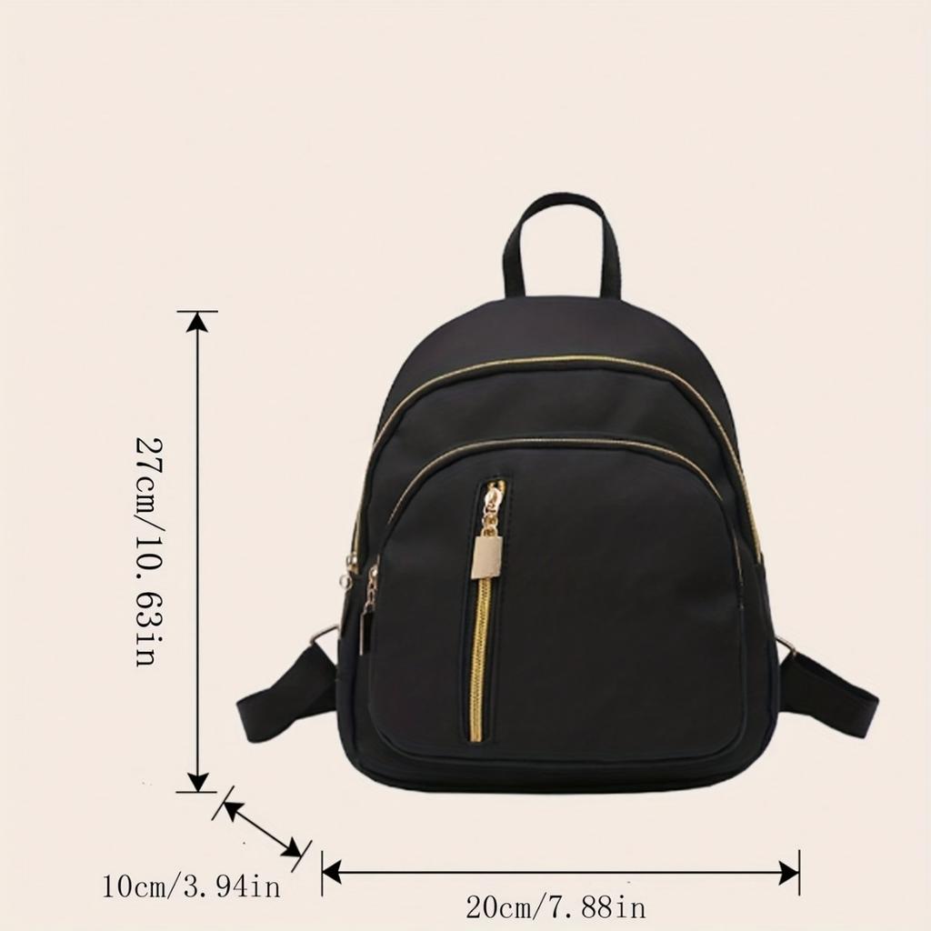 Женский водонепроницаемый нейлоновый рюкзак - стильные молнии, несколько отделений, регулируемый плечевой ремень, повседневный студенческий стиль, дорожный рюкзак