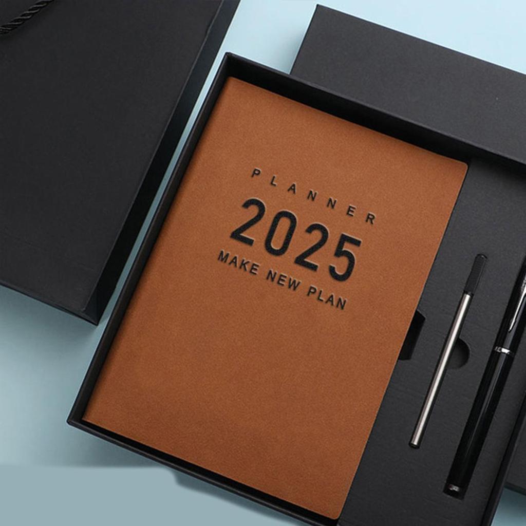 Ежедневник для школьников из толстой кожи формата А5, годовой график на 2025 год, деловой блокнот, ежедневник на 365 дней, заметки, блокнот, 200 листов