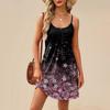 Fashion Women Summer Dress Vintage Floral Print Adjustable Spaghetti Straps Beach Vacation Casual Dress With Pockets