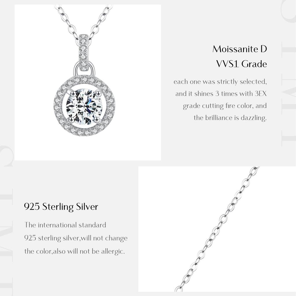 MODIAN 1 караат D Kleur Муассанит Вешалка Ketting Voor Vrouwen Стерлинговый Зильверен 925 пробы Bruiloft Bruids Fijne Sieraden Met Certificaat