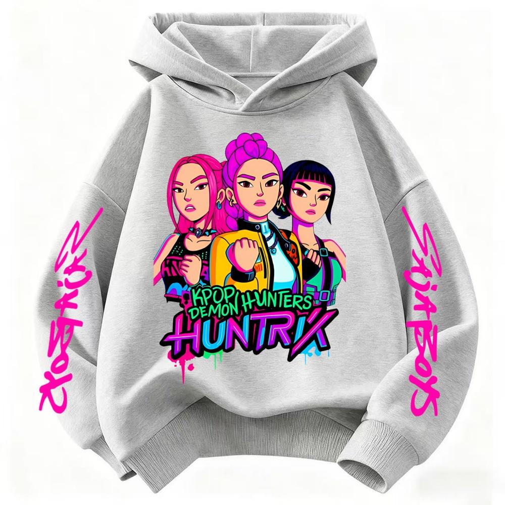 Идеальный подарок! Потрясающий детский худи K-POP Охотники на демонов. Мягкий и уютный. С классными мультфильмами для мальчиков и девочек.