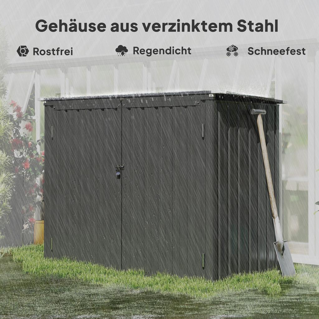 Trash Bin Box For 2 Tons Lockable Trash Bin Cover With Flip Top Lid Dark Gray