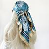 90cm Silk Scarf Women's Wrap Turban New Floral Printed Scarf Satin Large Square Scarf
