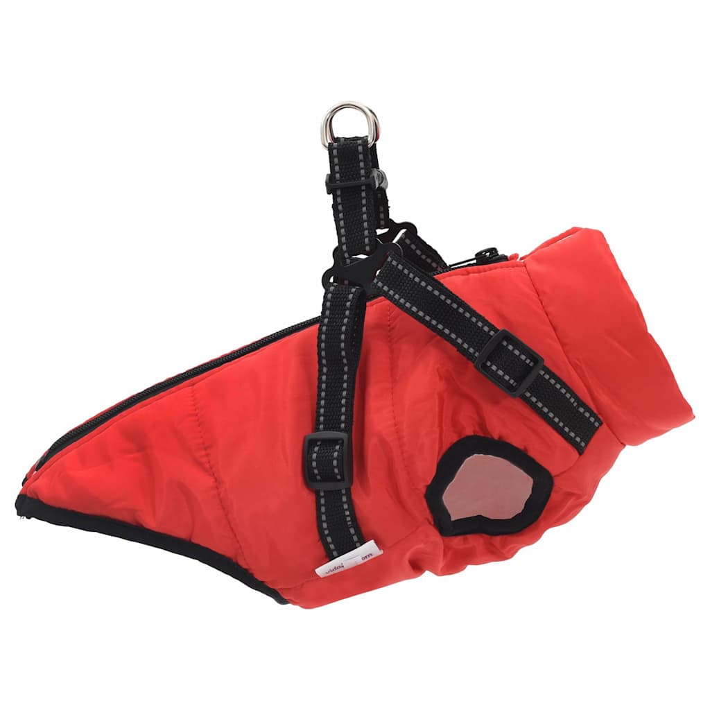 vidaXL Hundemantel mit Geschirr Wasserdicht Reflektierend Rot L40