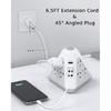NVEESHOX Power Strip Tower Surge Protector-9 Multiple Outlets 4 USB Charging Ports,3-Side Triangle Outlet Extender Strip with 6.5Ft Long Extension