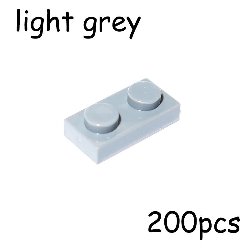 200 шт. Конструктор DIY Фигурки Кирпичики 1*2 Частицы для Сборки MOC 3023 Тонкая Пластина 1x2 Точки Образовательная Креативная Игрушка для Детей