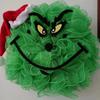 New Grinch Green Monster Plush Christmas Wreath Adorned Festive Holiday Decoration
