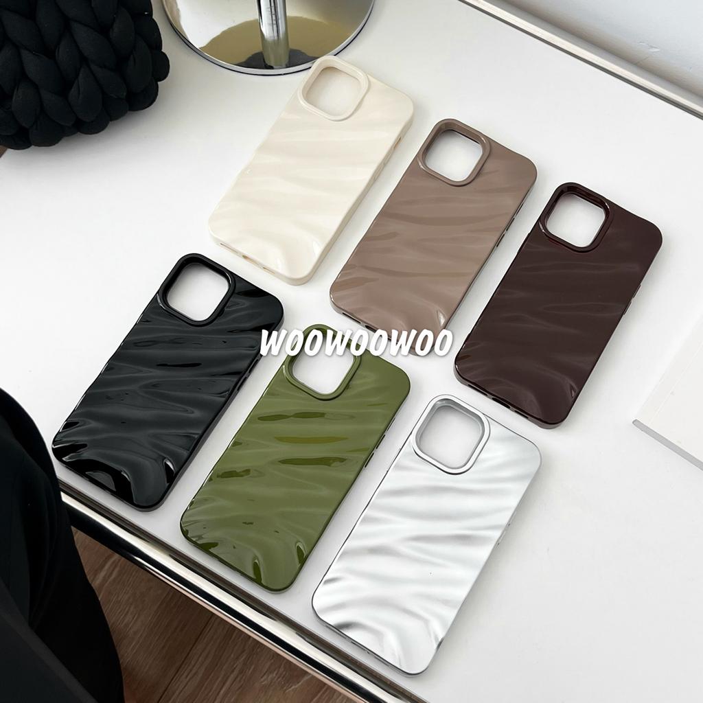 Luxury Matte Water Ripple Bumper 3d Soft Silicon Phone Case For Iphone 14 13 7 8 Plus X Xs 12 Xr Max 11 Pro Se 2 3 Back Cover