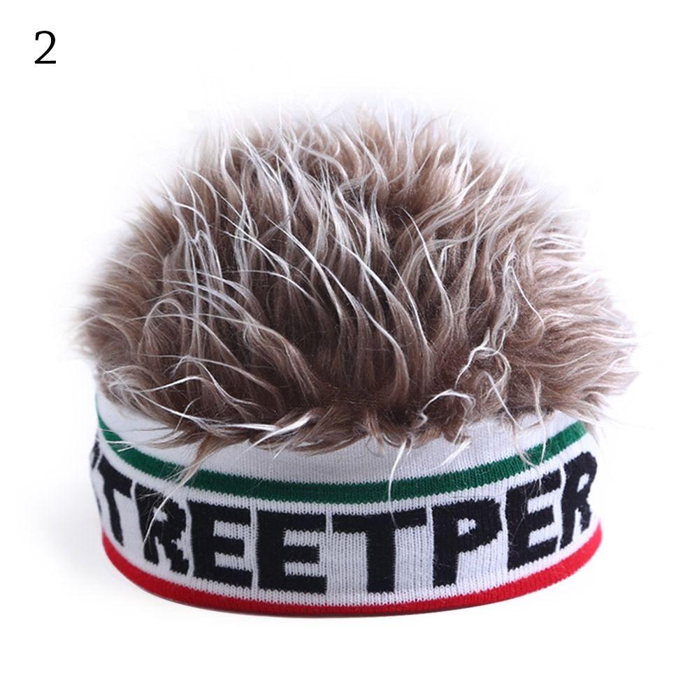Вязаный детский парик шапка смешные волосы интегрированный головной убор модные шапки шапки дети