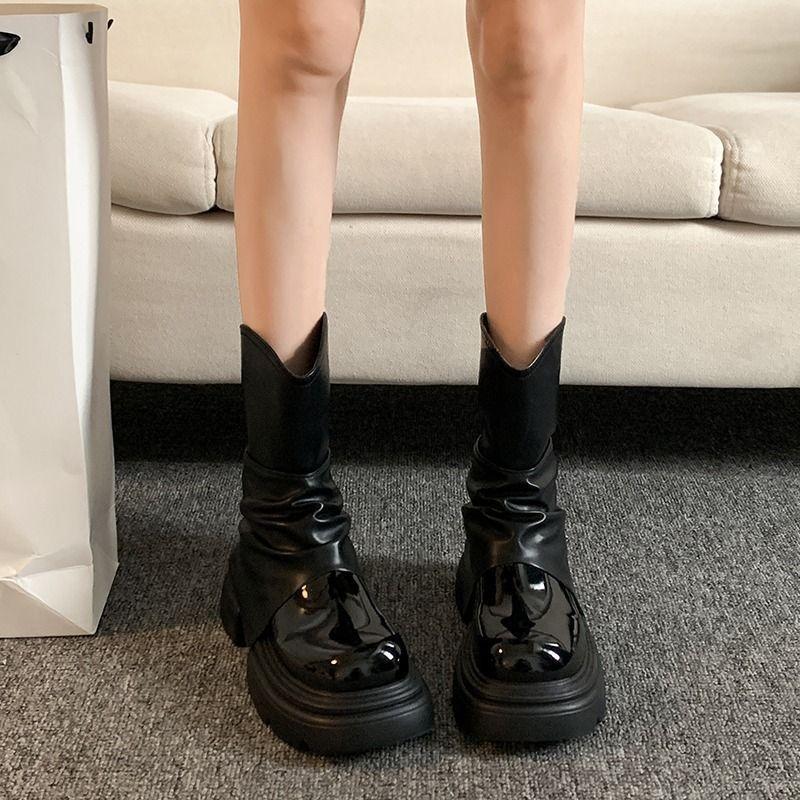 Увеличивающие рост и тонкие брюки, короткие ботинки, детские, осень 2024 года, новые популярные высококачественные универсальные ботинки Martin в стиле ретро на толстой подошве