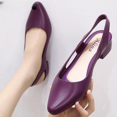 Женские шлепанцы на высоком каблуке с острым носком, повседневная пляжная обувь ярких цветов с открытой пяткой, нескользящая пляжная обувь для женщин