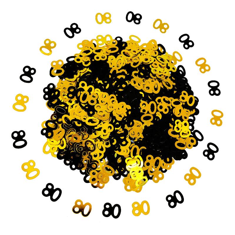 15 г/пакет Цифровое золото Черное конфетти Блестки Число 18/21/30/60/70 Бумажные обрывки Вечеринка по случаю дня рождения Юбилей Свадебное украшение