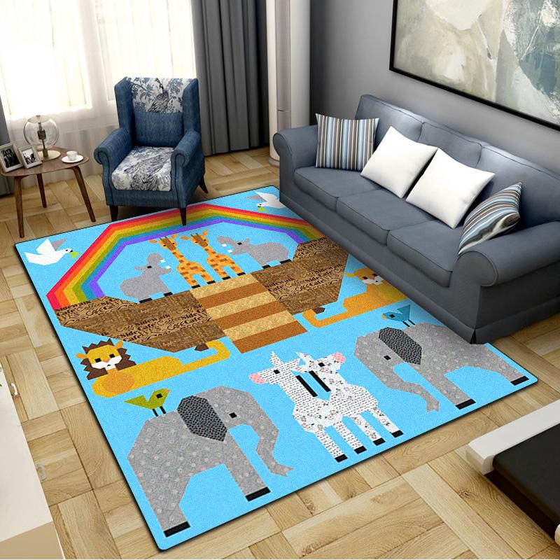 Cartoon Animals Carpet Rug for Living Room Bedroom Home Sofa Decoration,Kids play Non-slip Floor Mat